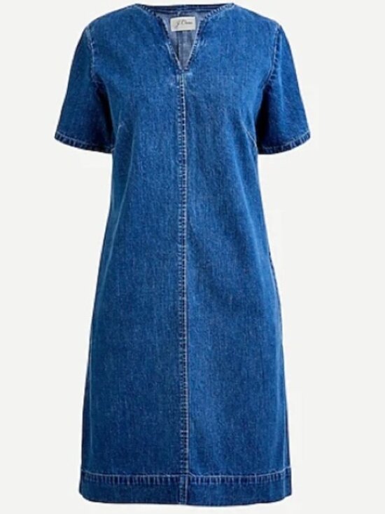 J. Crew Dresses & Skirts - J.Crew Denim V-neck dress-AR634-BREEZY BLUE WASH-cotton-size 2-NWT